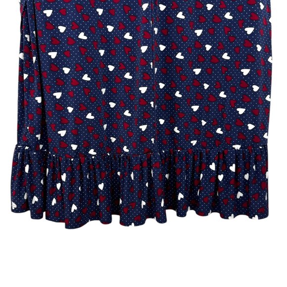 Talbots Blue red and white polka dot and hearts long sleeve dress Size 12P - Picture 12 of 14
